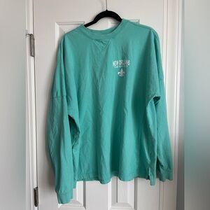New Orleans The Big Easy Teal Graphic Crewneck